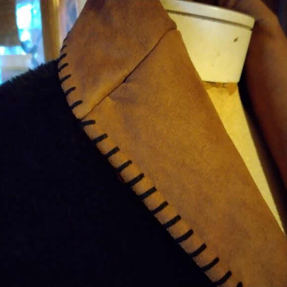 Bear Ridge Outfitters moose/bear fleece jacket M open front, cleaned, very good - Picture 6 of 8